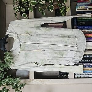 P.O.L tie dye cream green zip up
